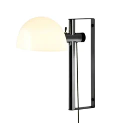 Lampa Ścienna Lauro Biały Klosz Z Ciemnobrązową Podstawą Marset