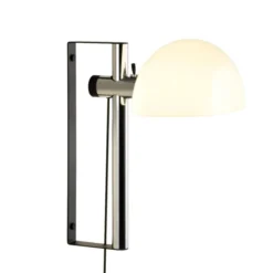 Lampa Ścienna Lauro Biały Klosz Z Chromowaną Podstawą Marset