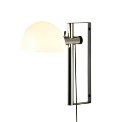 Lampa Ścienna Lauro Biały Klosz Z Chromowaną Podstawą Marset