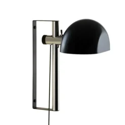 Lampa Ścienna Lauro Czarny Klosz Z Chromowaną Podstawą Marset