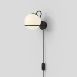 Lampa Ścienna Le Sfere Model 237-1 Czarna Z Przewodem Astep