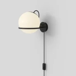 Lampa Ścienna Le Sfere Model 238-1 Czarna Z Przełącznikiem Astep