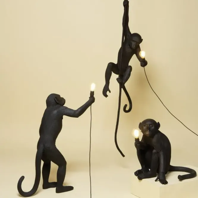 Lampa Ścienna Monkey Czarna Seletti