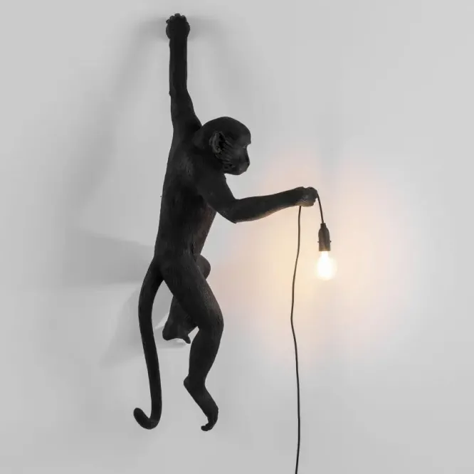 Lampa Ścienna Monkey Czarna Seletti