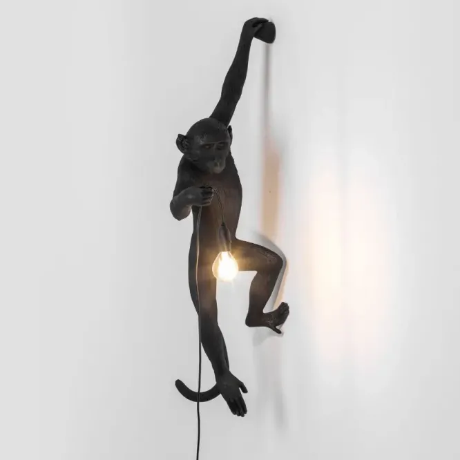 Lampa Ścienna Monkey Czarna Seletti