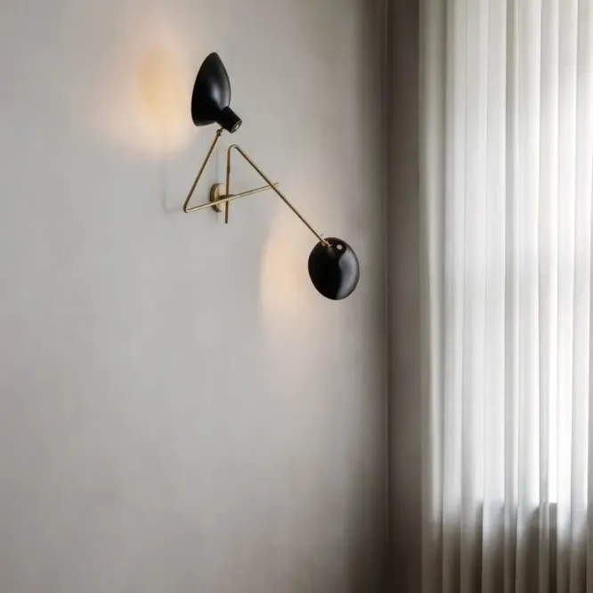 Lampa Ścienna Vv Cinquanta Mosiężno-Czarna Astep