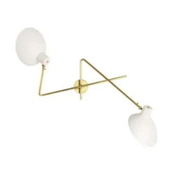 Lampa Ścienna Vv Cinquanta Twin Mosiężno-Biała Astep
