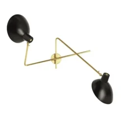 Lampa Ścienna Vv Cinquanta Twin Mosiężno-Czarna Astep