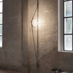 Lampa Ścienna Wirering Szary Przewód - Szary Pierścień Flos