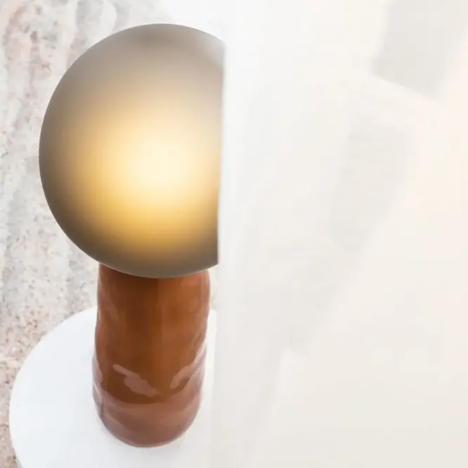 Lampa Kokeshi Mała Biało-Szara Pulpo