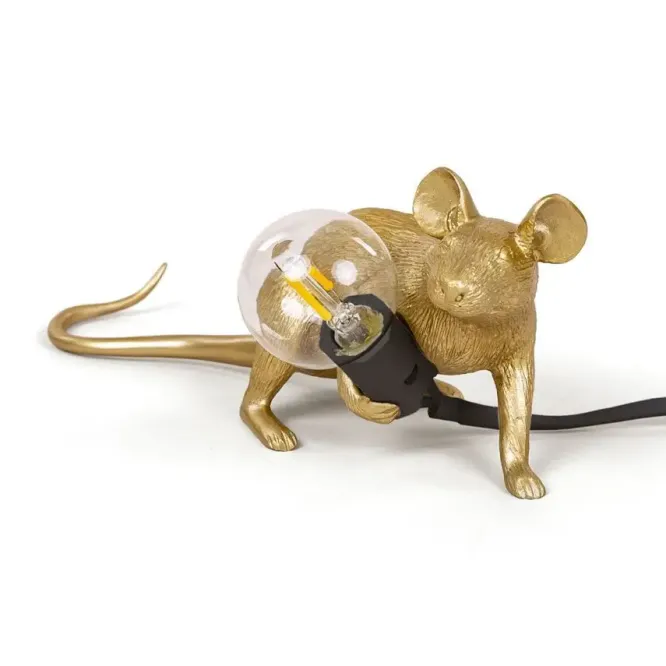 Lampa Mouse Złota Leżąca Seletti