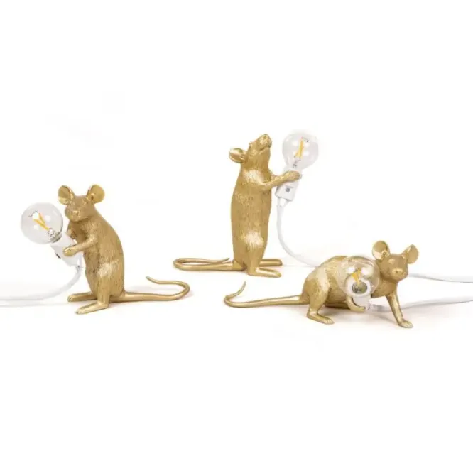Lampa Mouse Złota Stojąca Seletti