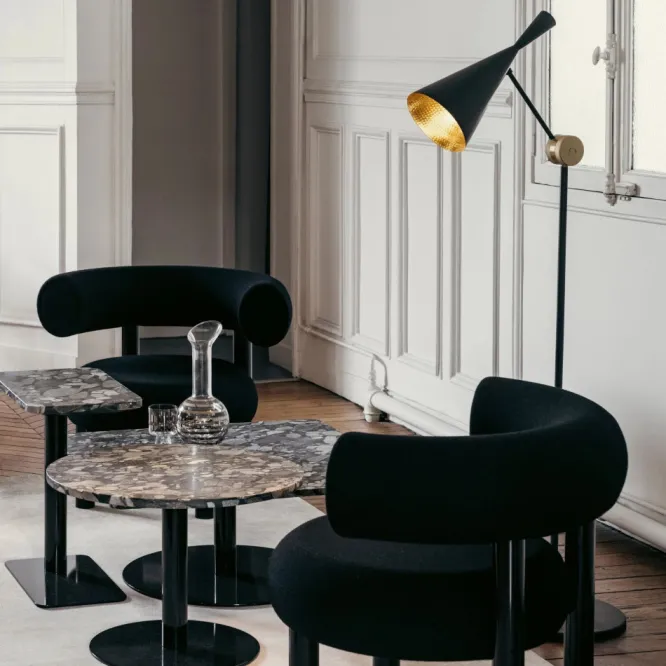 Lampa Podłogowa Beat Czarna Tom Dixon