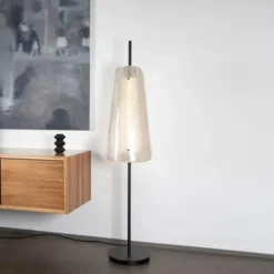Lampa Podłogowa Bent Two Przydymiona Szara-Czarna Pulpo