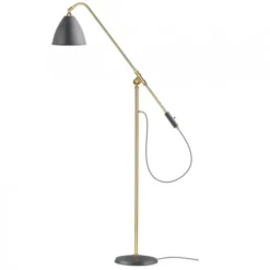 Lampa Podłogowa Bestlite Bl4 Stal Mosiężna Szara Matowa Gubi