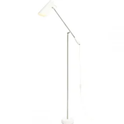 Lampa Podłogowa Birdy Biało-Stalowa Northern