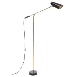 Lampa Podłogowa Birdy Czarno-Mosiężna Northern