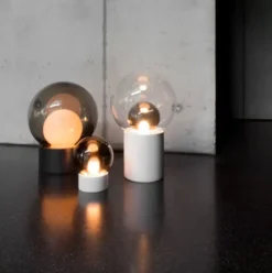 Lampa Podłogowa Boule Wysoka Szara-Szara-Biała Pulpo