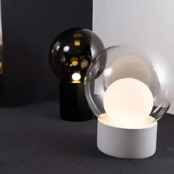 Lampa Podłogowa Boule Wysoka Transparentna-Szara-Biała Pulpo