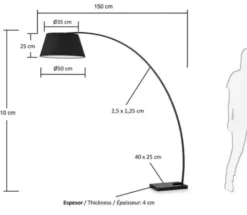 Lampa Podłogowa Chop Czarna Kave Home