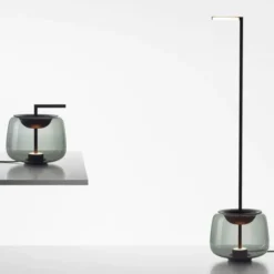 Lampa Podłogowa Double Przydymiona Szara Brokis