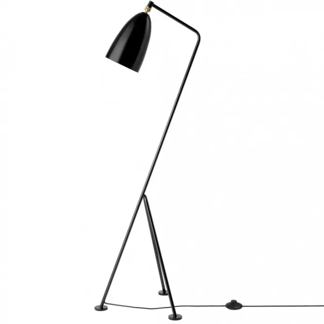 Lampa Podłogowa Grashoppa Czarna Połysk Gubi