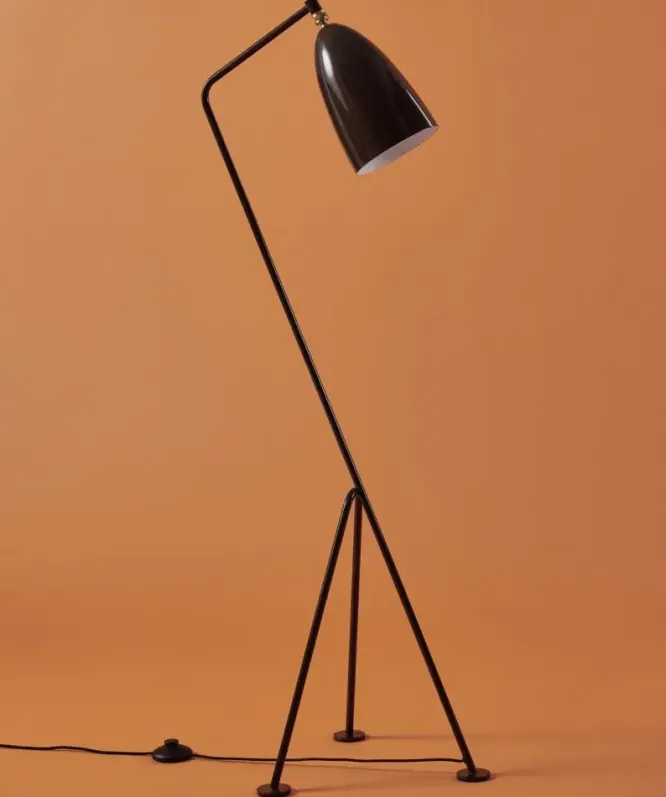 Lampa Podłogowa Grashoppa Czarna Połysk Gubi