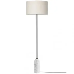 Lampa Podłogowa Gravity Biały Marmur Klosz Canvas Gubi