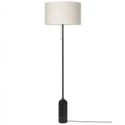 Lampa Podłogowa Gravity Czarny Marmur Klosz Canvas Gubi