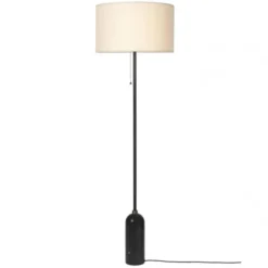Lampa Podłogowa Gravity Czarny Marmur Klosz Canvas Gubi