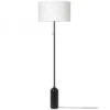 Lampa Podłogowa Gravity Czarny Metal Biały Klosz Gubi