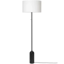 Lampa Podłogowa Gravity Czarny Marmur Biały Klosz Gubi