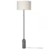 Lampa Podłogowa Gravity Szary Marmur Klosz Canvas Gubi