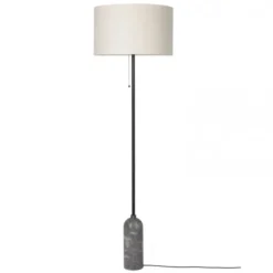Lampa Podłogowa Gravity Szary Marmur Klosz Canvas Gubi