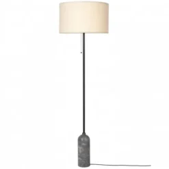 Lampa Podłogowa Gravity Szary Marmur Klosz Canvas Gubi