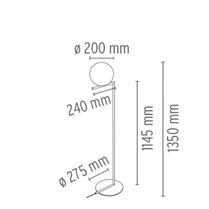 Lampa Podłogowa Ic F1 Mosiężna Flos