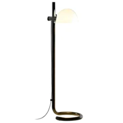 Lampa Podłogowa Lauro Biały Klosz Z Ciemnobrązową Podstawą Marset