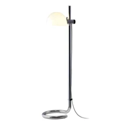 Lampa Podłogowa Lauro Biały Klosz Z Chromowaną Podstawą Marset
