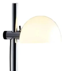 Lampa Podłogowa Lauro Biały Klosz Z Chromowaną Podstawą Marset