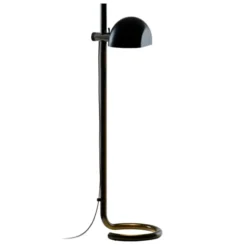 Lampa Podłogowa Lauro Czarny Klosz Z Ciemnobrązową Podstawą Marset