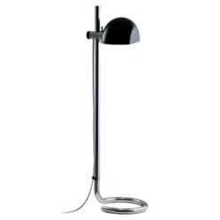 Lampa Podłogowa Lauro Czarny Klosz Z Chromowaną Podstawą Marset