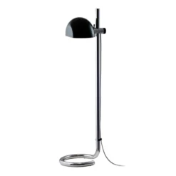 Lampa Podłogowa Lauro Czarny Klosz Z Chromowaną Podstawą Marset