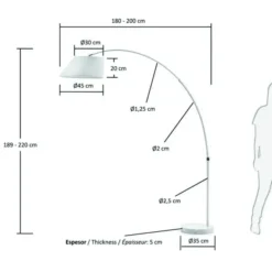 Lampa Podłogowa Lee Biała Kave Home