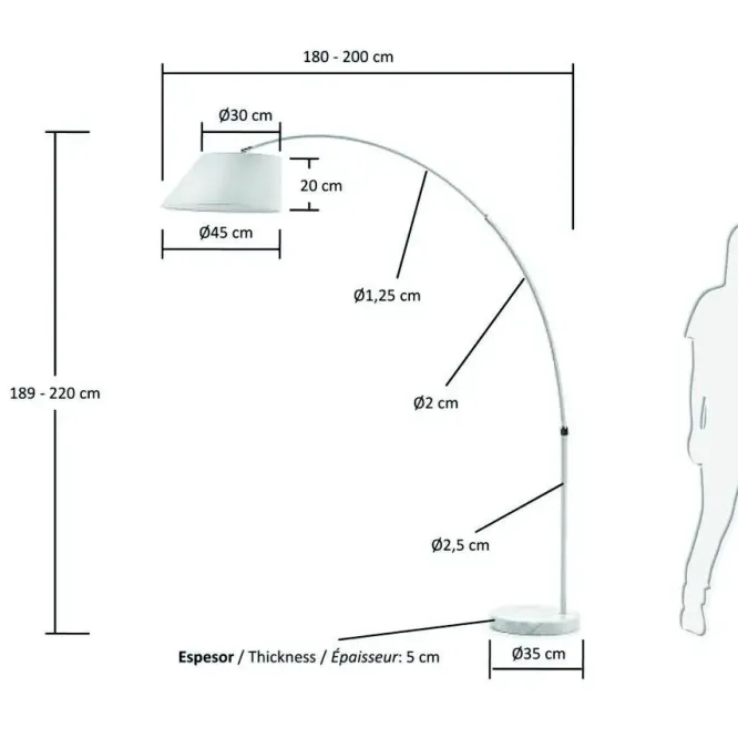 Lampa Podłogowa Lee Biała Kave Home