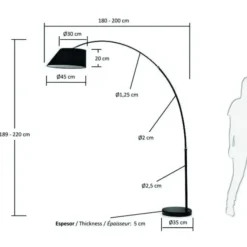 Lampa Podłogowa Lee Czarna Kave Home