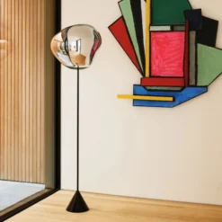 Lampa Podłogowa Melt Cone Slim Srebrna Tom Dixon