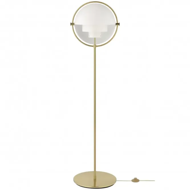 Lampa Podłogowa Multi-Lite Brass White Semi Matt Gubi