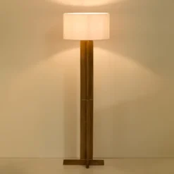 Lampa Podłogowa Niani Drewno Kauczukowe Naturalne Kave Home