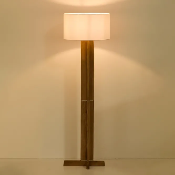Lampa Podłogowa Niani Drewno Kauczukowe Naturalne Kave Home