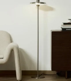 Lampa Podłogowa Nuvira Srebrna Kave Home
